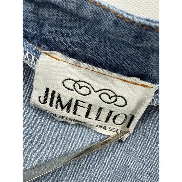 Vintage Jimelliot Womens Denim Dress 14 Sleeveless Button Up Pockets Midi Y2K 90 - Picture 4 of 10